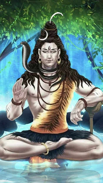 Best Mahadev, Nature Background, painting HD phone wallpaper