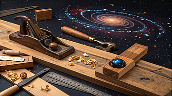 Cosmic Craft: A Woodworking Journey, woodworking, galaxy, tools, craftsmanship, Stars HD wallpaper