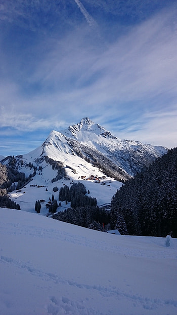 Winter, Nature, Snow, Mountain, Vertex, Top, Winter Landscape, Mountain Landscape HD phone wallpaper