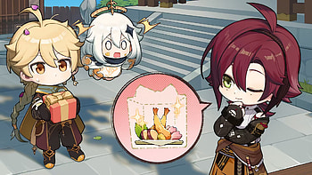 Aether, Paimon, Shikanoin, Heizou, Chibi Genshin Impact HD wallpaper