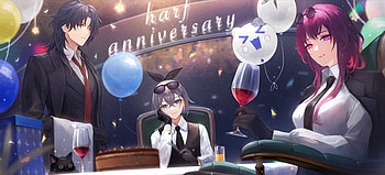 Honkai: Star Rail – Blade, Kafka & Silver Wolf Anniversary Celebration, Blade (Honkai: Star Rail), Kafka (Honkai: Star Rail), Silver Wolf (Honkai: Star Rail), video game, Honkai: Star Rail HD wallpaper