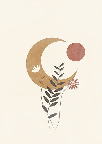 Bohemian abstract moon poster printable wall art, abstract painting, abstract moon print, moon phase print, terracotta wall art. Art nouveau illustration, Line art drawings, Minimalist art, Boho Moon HD phone wallpaper