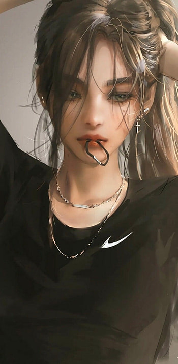 Comic Girl, nose, face HD phone wallpaper