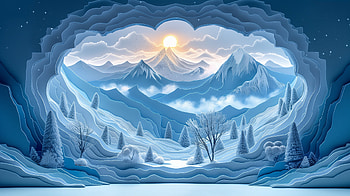 Ice Cave Mountain Sunrise, ice cave HD wallpaper
