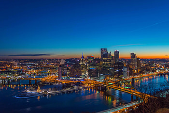 Cities, Rivers, Night, City, Skyscraper, Lights, Bridge HD wallpaper