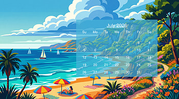 July 2026 Calendar HD wallpaper