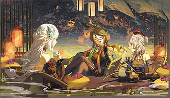 Genshin Impact : Ganyu, Shenhe & Xianyun Enchanted Gathering, Ganyu (Genshin Impact), Shenhe (Genshin Impact), Xianyun (Genshin Impact), Genshin Impact HD wallpaper