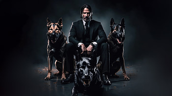 John Wick With Dogs , john-wick, movies, dogs, artwork, artist HD wallpaper