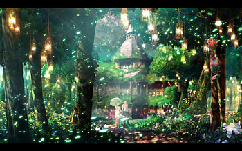 Magic Forest, couple, magic, forest, green HD wallpaper