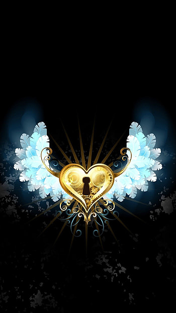 Lock, Heart With Wings HD phone wallpaper