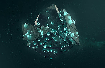 Characters, Symbols, 3D, Form, Neon, Glow, Shape, Shapes, Polyhedron HD wallpaper