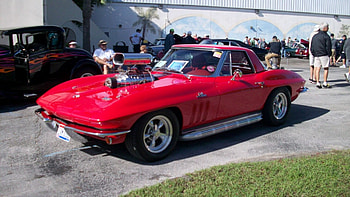 Corvette Blown, Classic, Side Pipe, Red, Motor HD wallpaper