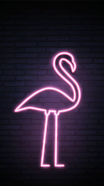 Flamingo , Neon lights, background, Digital art HD phone wallpaper