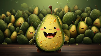 Cheerful Avocado Characters - AI Art, AI Art, food, avocado HD wallpaper