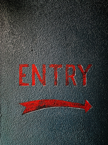 Arrow, Words, Asphalt, Inscription, Entrance HD phone wallpaper