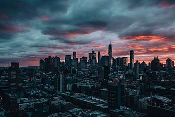 Cities, Twilight, Clouds, City, Skyscrapers, Dusk, New York HD wallpaper