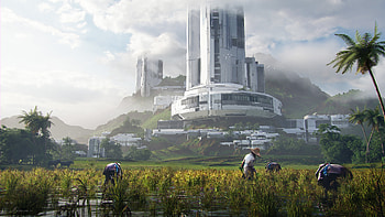: The Verdant Citadel — Sci‑Fi Structure, Sci Fi, Structure HD wallpaper