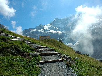 upper glacier, cloud, mountain HD wallpaper