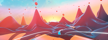 Road, sunrise, mountains, sunset, fluid art, abstract HD wallpaper