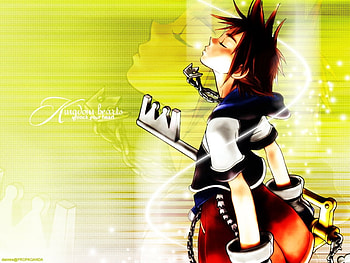 Kingdom~Hearts, keyblade, key, anime, sparkels, green, video games, kingdom hearts, sora HD wallpaper