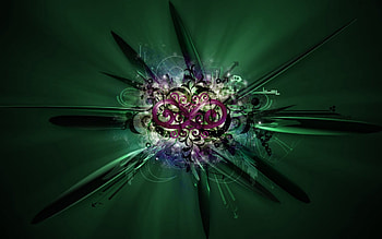 Feathers and Swirls (), feathers, swirls, green HD wallpaper