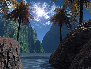 nature art work, sea, art, beaches, trees, sky, nature, water, oilpainting HD wallpaper