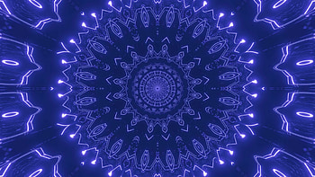 Neon blue, Mandalas HD wallpaper