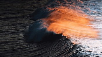 Golden Waves, waves, nature HD wallpaper