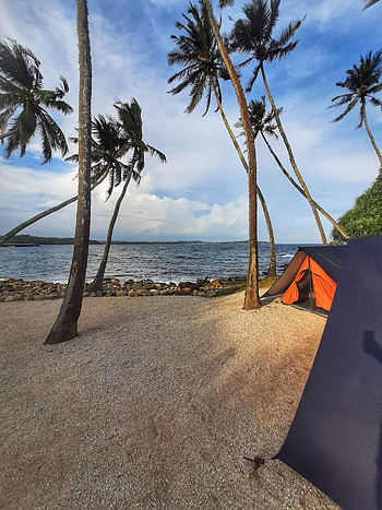 Beach side camp, cloud, sky HD phone wallpaper