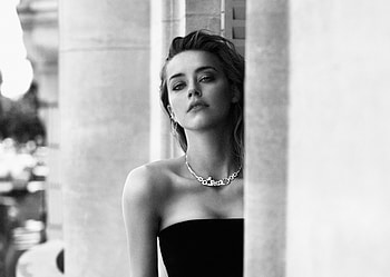 Amber Heard, actress, celebrity, monochrome HD wallpaper