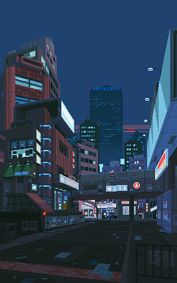 Pixel Art Cityscape : A Night in the Urban Jungle, pixel art, cityscape, city HD phone wallpaper