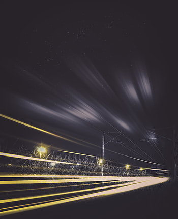 Cities, Night, Shine, Light, Movement, Traffic, Railway, Train HD phone wallpaper