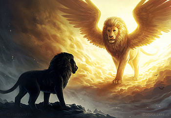 Lion King Spiritual Dark Fantasy, lion, animals, artist, artwork, digital-art, deviantart HD wallpaper