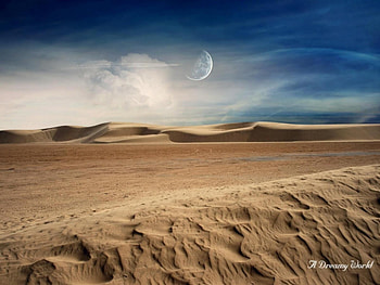 Landscape, Clouds, Sand, Moon, Desert HD wallpaper