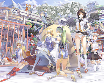 Anime, moriya suwako, girls, shameimaru aya HD wallpaper