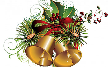 Merry Christmas!, bell, golden, white, craciun, christmas, green, red, card HD wallpaper