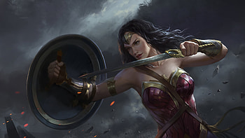 Wonder Woman Coming, wonder-woman, superheroes, artstation HD wallpaper