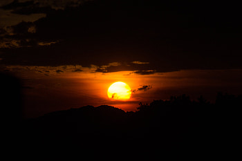 Nature, Sunset, Sky, Sun, Hills HD wallpaper