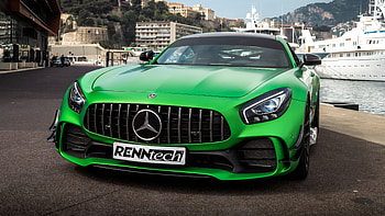 Mercedes-AMG GT R, Renntech custom, front, green, 2018 HD wallpaper