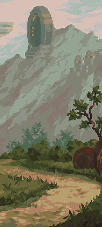 Pixel Odyssey: Artistic Landscape, artistic, pixel art HD phone wallpaper