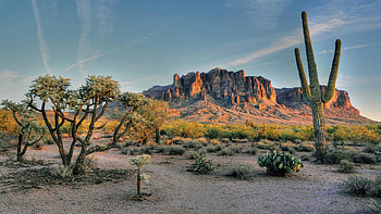 Superstition Mountains, Deserts HD wallpaper