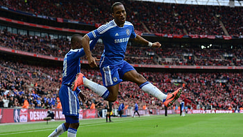 Drogba, Chelsea FC, Jump, Sports HD wallpaper