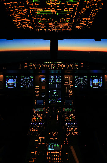 Evening, Plane, Airplane, Buttons, Technologies, Technology, Panel, Cabin, Display HD phone wallpaper