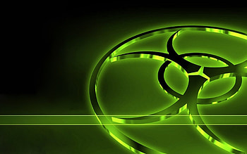 3D logo, Green Biohazard HD wallpaper