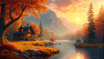 Autumn Serenity: Ultra for Fall Inspiration, fall, cabin, Autumn, lake HD wallpaper