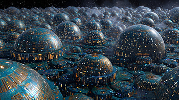 Celestial Dome City — Sci‑Fi, Sci Fi, sci fi city, dome, futuristic, Space Colony HD wallpaper
