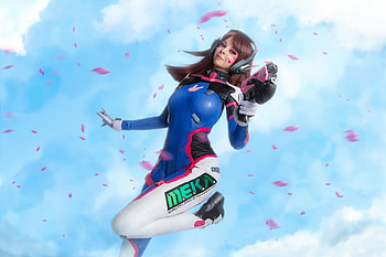 Dva Cosplay, dva-overwatch, overwatch, games, cosplay HD wallpaper