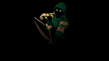 Green Arrow, Minimalistic , High-resolution artwork, Subtle design HD wallpaper