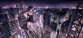 Anime Girl Multi Colored Hair , anime-girl, anime, artist, artwork, digital-art HD wallpaper