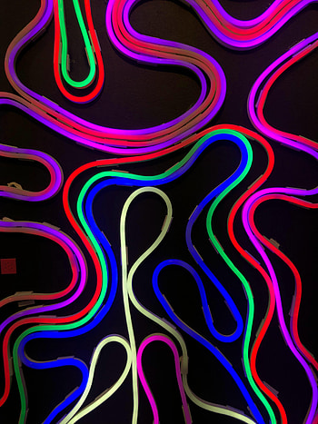 Abstract, Multicolored, Motley, Lines, Neon, Stripes, Streaks HD phone wallpaper